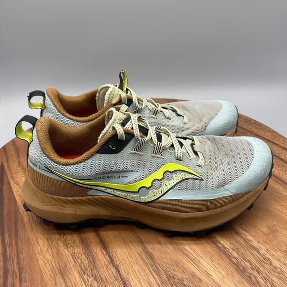 Saucony Peregrine 13 Shoes Womens 8.5 Blue Trail Running Comfort Walking Hiking - Picture 1 of 8